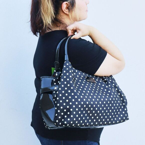 NEW Kate Spade Stevie Spot Nylon Dot Shoulder Bag Tote